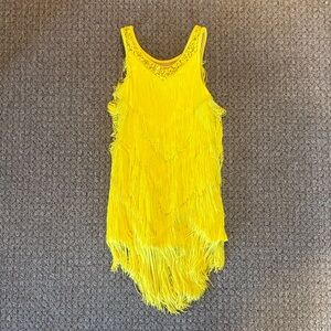 Yellow Fringe Dance Costume